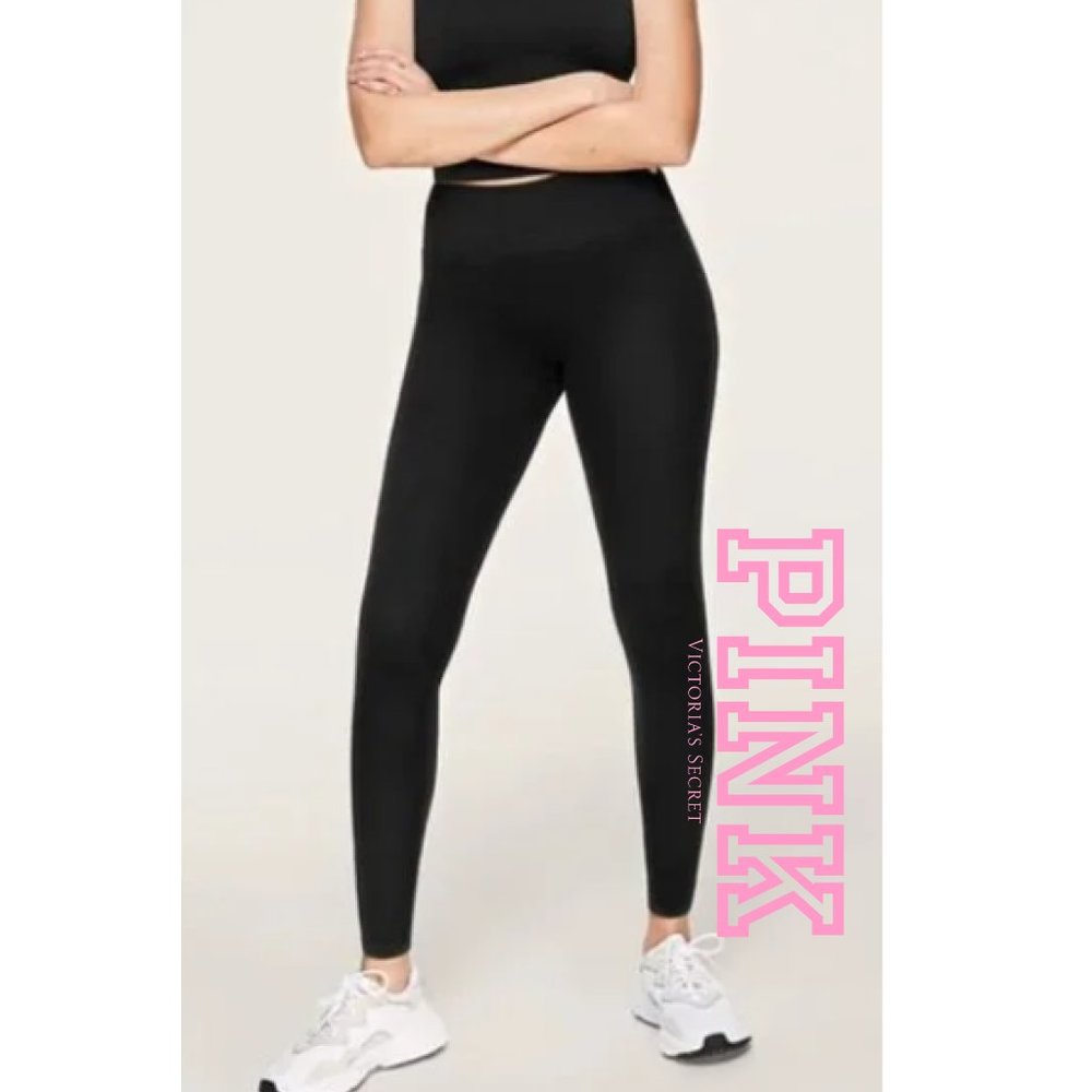 PINK Victoria's Secret Black Seamless Leggings Size Medium